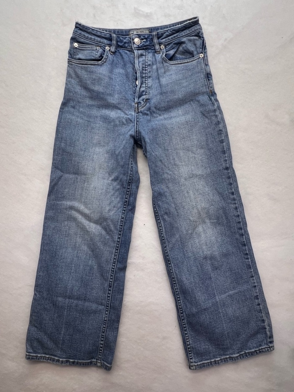 Free People jeans high waisted button fly straight leg size 26